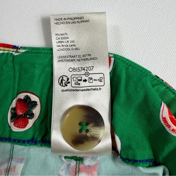 Anthropologie Maeve Colette Fruit Print Cropped Wide Leg Pants Green Size 28 NWT - Picture 14 of 15